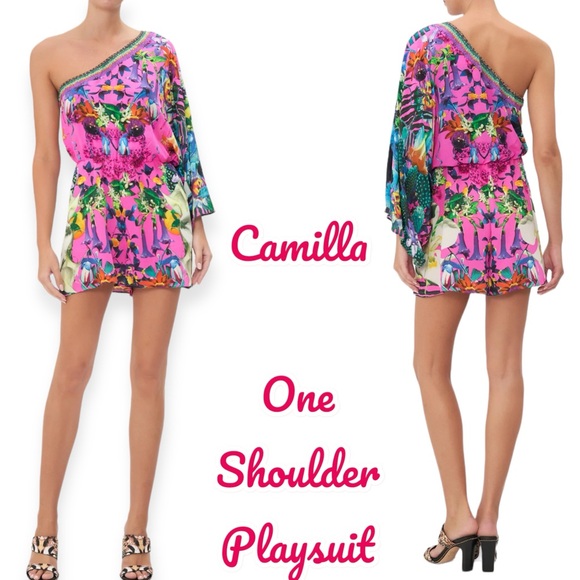 Camilla Pants - Camilla magenta pink multicolor One Shoulder Playsuit
Exotica Erotica size L